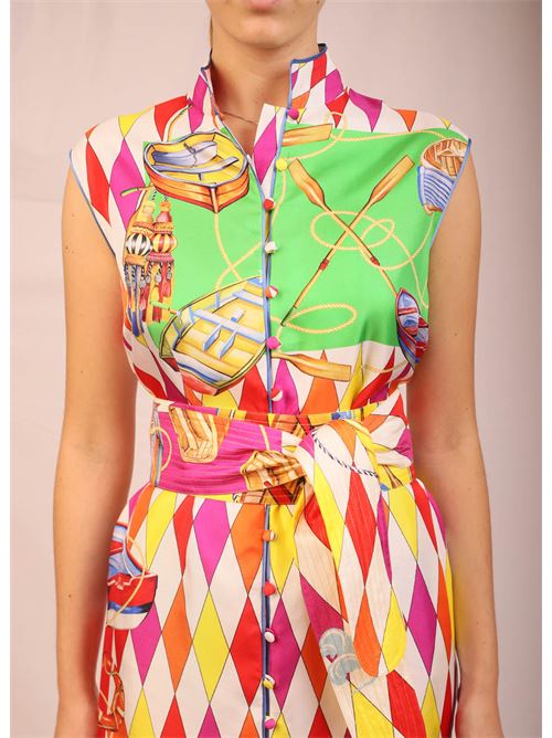 Multicolor silk belt Laboratorio Capri | OBIBELTBARCHEGIALLO